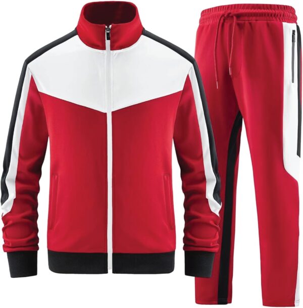.Red & White Track Suit